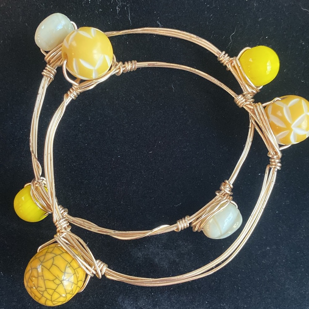 Yellow and Gold Wire Bracelet